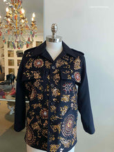 Load image into Gallery viewer, LIBERTINE Size XS Black Cashmere Blend Floral Jacket