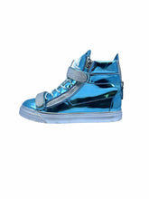 Load image into Gallery viewer, GIUSEPPE ZANOTTI Size 9 Turquoise Patent Leather Sneakers