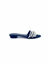 Load image into Gallery viewer, CHANEL Size 7 Black Pearls Mules