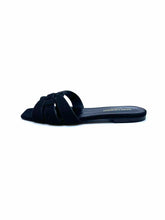 Load image into Gallery viewer, YVES SAINT LAURENT Tribute Size 7.5 Black Denim Solid Sandals