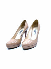 Load image into Gallery viewer, PRADA Size 6.5 Nude Patent Leather Solid Pumps