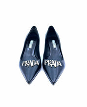 Load image into Gallery viewer, PRADA Size 7.5 Black Leather Solid Pumps