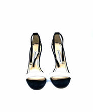 Load image into Gallery viewer, MANOLO BLAHNIK Size 6.5 black, white Suede, Leather Sandals