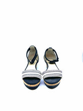 Load image into Gallery viewer, JIMMY CHOO Size 7 Grey & White Snakeskin Sandals