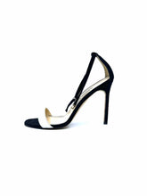 Load image into Gallery viewer, MANOLO BLAHNIK Size 6.5 black, white Suede, Leather Sandals