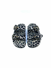 Load image into Gallery viewer, DOLCE & GABBANA Size 6 Silver, Black Fabric Metallic Cheetah print Sandals