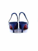 Load image into Gallery viewer, CHRISTIAN LOUBOUTIN Size 6.5 Blue Patent Leather Sling back