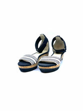 Load image into Gallery viewer, JIMMY CHOO Size 7 Grey & White Snakeskin Sandals