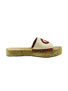 GUCCI  Pilar GG Canvas Espadrille Sandals | Size 9.5