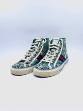 Load image into Gallery viewer, GUCCI Size 6 Baby Blue Canvas Floral Sneakers