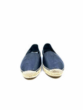 Load image into Gallery viewer, YVES SAINT LAURENT Espadrille Size 7 Black Leather Solid Flats