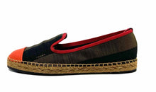 Load image into Gallery viewer, FENDI Size 7 Black & Brown Canvas Flats