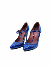 Load image into Gallery viewer, BOTTEGA VENETA Size 10 Navy Patent Leather Solid Pumps