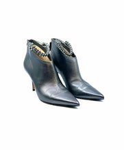Load image into Gallery viewer, JIMMY CHOO Size 6 Gunmetal Leather Metallic Solid Ankle Boot