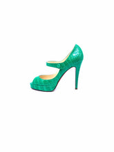 Load image into Gallery viewer, CHRISTIAN LOUBOUTIN Size 6.5 Green Leather Pumps