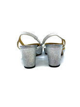 Load image into Gallery viewer, CHANEL Size 7 Silver, Black Leather Metallic Solid Sling back