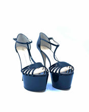 Load image into Gallery viewer, GIUSEPPE ZANOTTI Size 8 Black Patent Leather Sandals