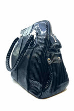 Load image into Gallery viewer, CHLOE Black Patent Leather Ribbed Handbag