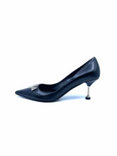 Load image into Gallery viewer, PRADA Size 7.5 Black Leather Solid Pumps