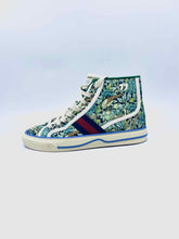 Load image into Gallery viewer, GUCCI Size 6 Baby Blue Canvas Floral Sneakers