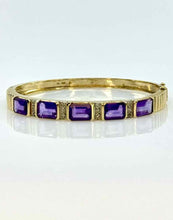 Load image into Gallery viewer, Amethyst Diamond 14K Bracelet