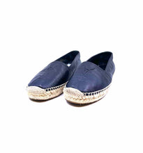 Load image into Gallery viewer, YVES SAINT LAURENT Espadrille Size 7 Black Leather Solid Flats