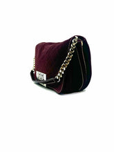 Load image into Gallery viewer, CAROLINA HERRERA Burgundy Suede Handbag