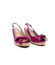 Load image into Gallery viewer, VALENTINO Size 11 Hot Pink Patent Leather Wedge