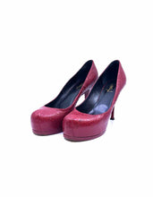 Load image into Gallery viewer, YVES SAINT LAURENT Size 9.5 Red Leather Pumps