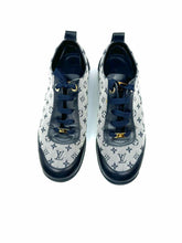 Load image into Gallery viewer, LOUIS VUITTON Size 7.5 Navy Canvas Leather Sneakers