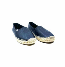 Load image into Gallery viewer, YVES SAINT LAURENT Espadrille Size 7 Black Leather Solid Flats