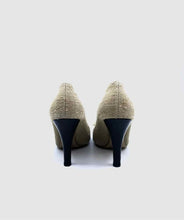 Load image into Gallery viewer, PRADA Size 9 Black, beige Canvas Solid Pumps