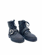 Load image into Gallery viewer, JIMMY CHOO Cora Size 6 Black, silver Tweed Solid Ankle Boot