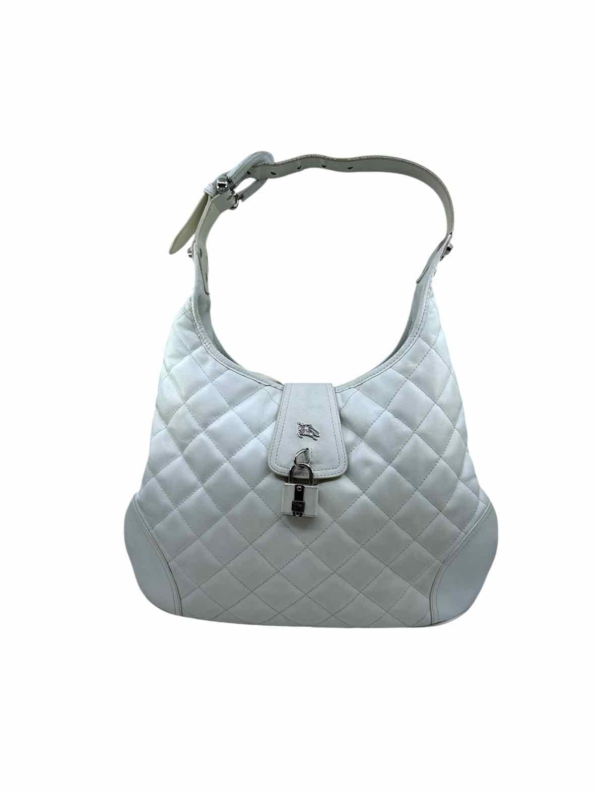 BURBERRY White Leather Quilted Handbag – Labels Luxury