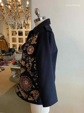 Load image into Gallery viewer, LIBERTINE Size XS Black Cashmere Blend Floral Jacket