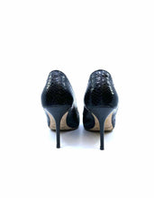 Load image into Gallery viewer, JIMMY CHOO Size 9 Black Snakeskin Solid Pumps
