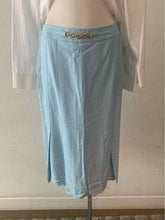 Load image into Gallery viewer, CELINE Size 10 Baby Blue Solid Skirt
