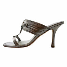 Load image into Gallery viewer, CHRISTIAN DIOR Metallic Leather Sandals | 7.5