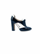 Load image into Gallery viewer, VALENTINO Size 7 black, white Patent Leather Velvet Solid Pumps