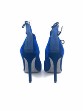 Load image into Gallery viewer, SERGIO ROSSI Size 9 Navy Velvet Pumps