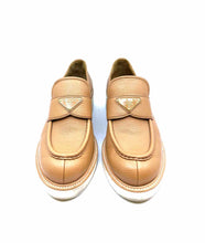 Load image into Gallery viewer, PRADA Size 10 Camel Leather Solid Loafers