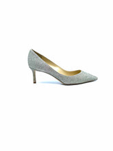 Load image into Gallery viewer, JIMMY CHOO Size 5 Silver Glitter Pumps