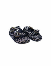 Load image into Gallery viewer, DOLCE & GABBANA Size 6 Silver, Black Fabric Metallic Cheetah print Sandals