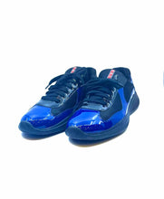 Load image into Gallery viewer, PRADA Size 12 Black & Blue Men's Sneakers