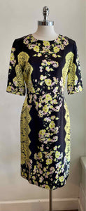 ERDEM Size 8 Black & Yellow Dress