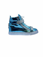 Load image into Gallery viewer, GIUSEPPE ZANOTTI Size 9 Turquoise Patent Leather Sneakers