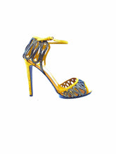 Load image into Gallery viewer, SERGIO ROSSI Size 10 Mustard Suede Crystal Zig Zag Sandals