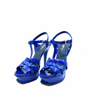 Load image into Gallery viewer, YVES SAINT LAURENT Size 9 Violet Patent Leather Solid Sandals