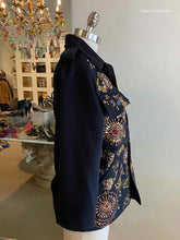 Load image into Gallery viewer, LIBERTINE Size XS Black Cashmere Blend Floral Jacket