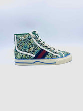Load image into Gallery viewer, GUCCI Size 6 Baby Blue Canvas Floral Sneakers